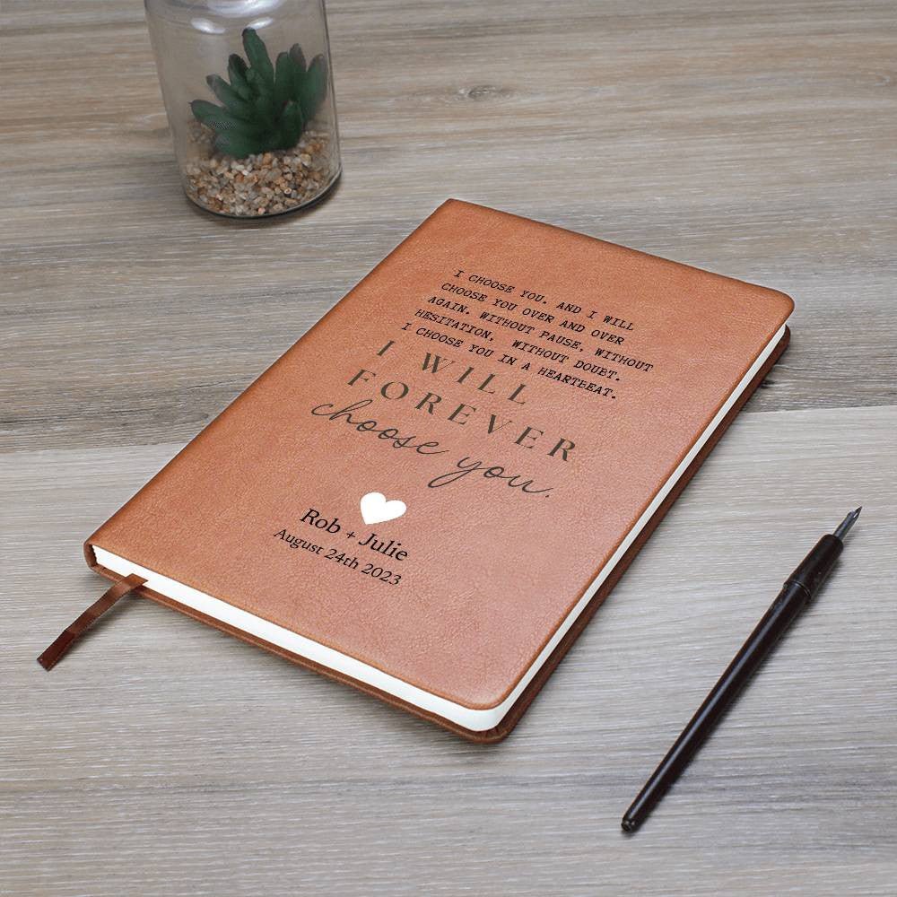 Customized Leather Journal - Romantic Anniversary Gift - Love Notes and Memories