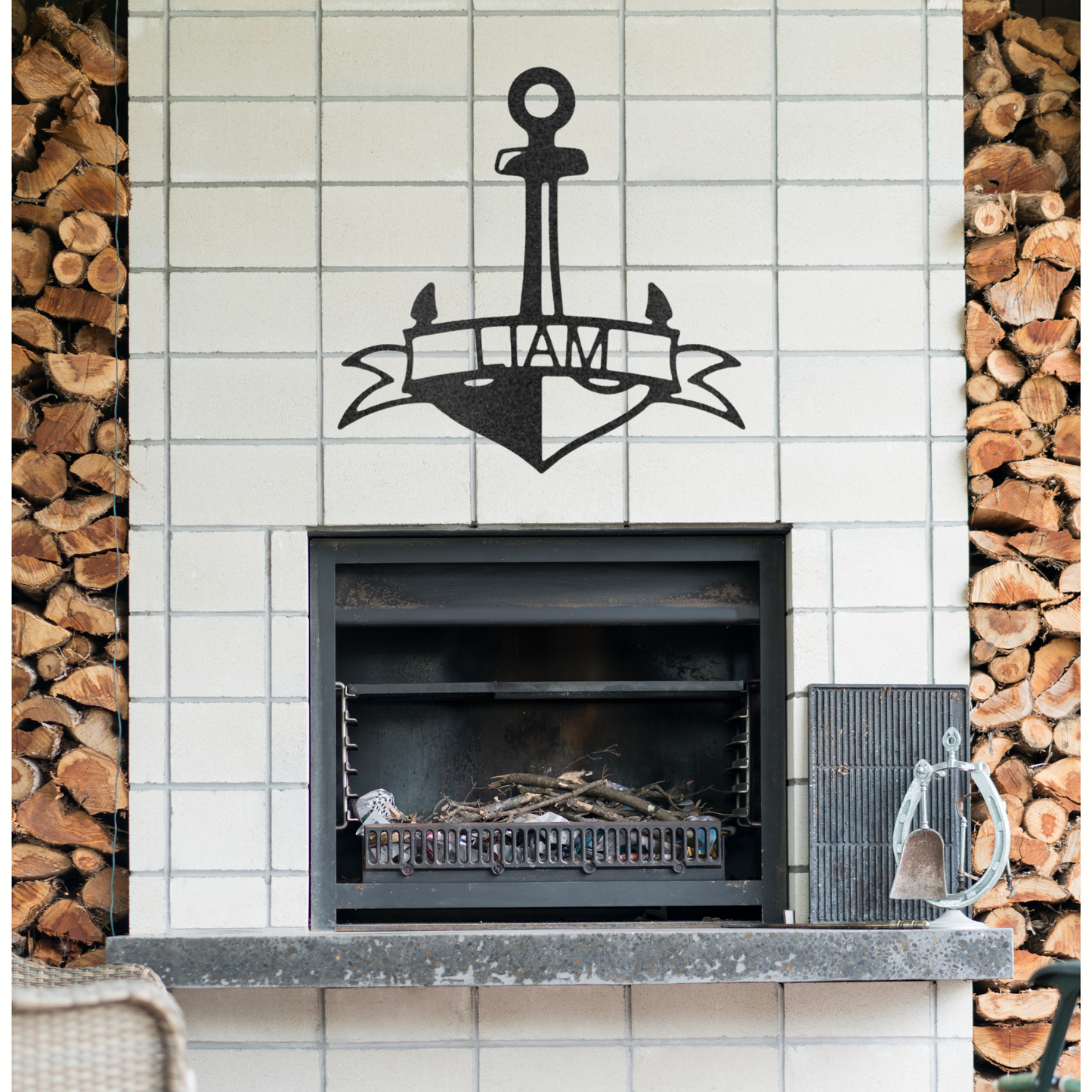 Anchor Sign - Personalized Metal Sign - Fancy Anchor with Banner