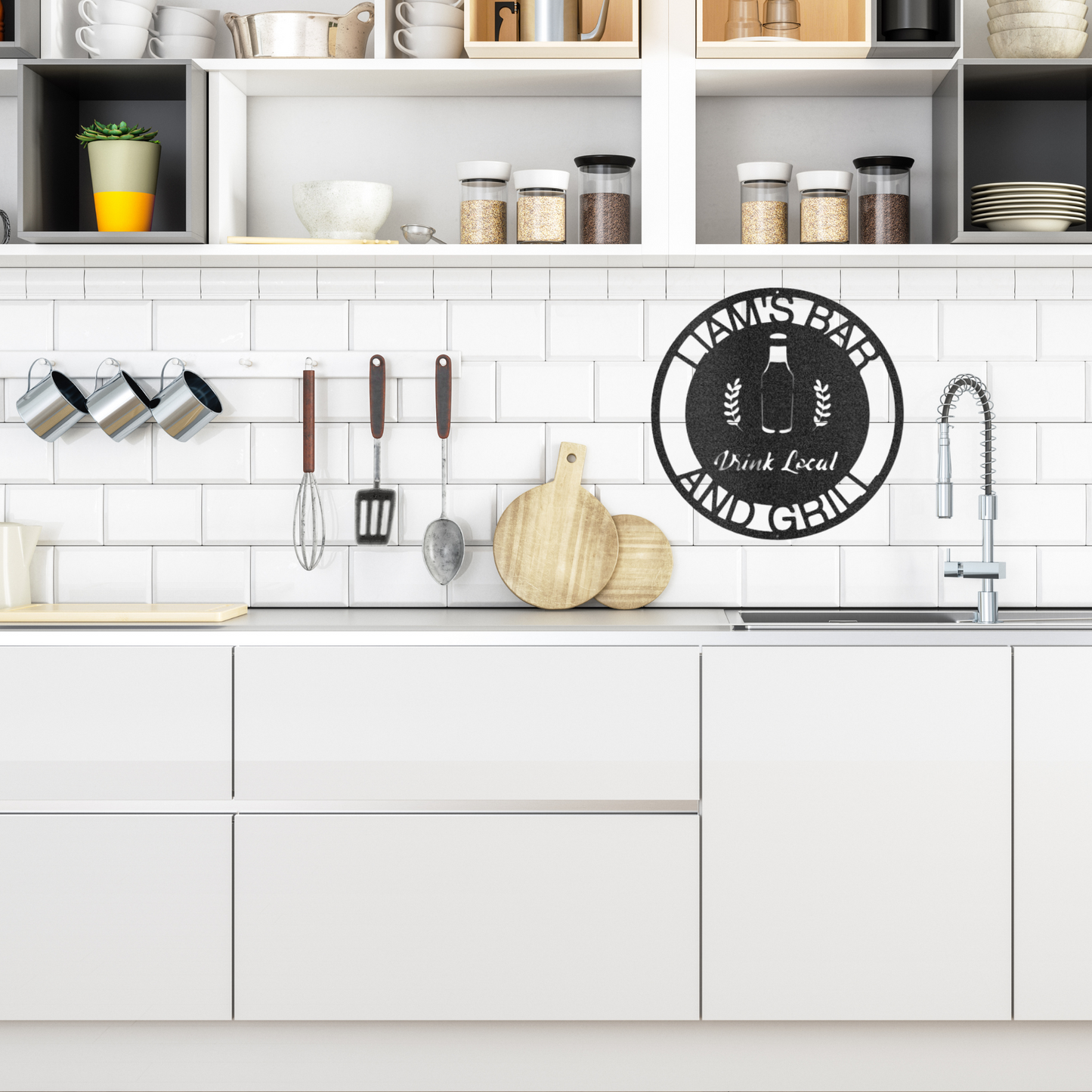 Drink Local - Custom Metal Bar Sign - Perfect Sign for Local Pub, Basement Bar, or Above Bar Cart