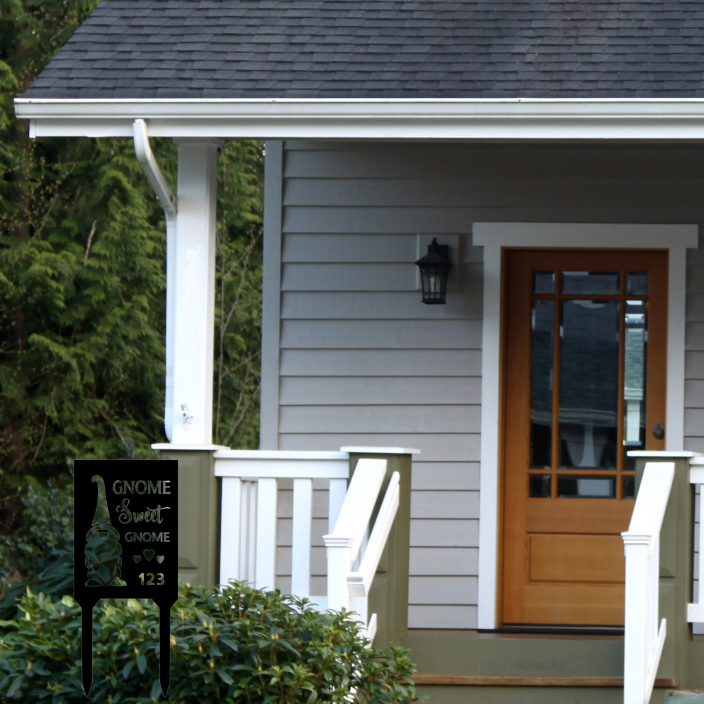 Gnome Sweet Gnome - Metal Gnome Address Sign, Yard Sign, House Number Sign, Address numbers, Gnome Address Yard Stake