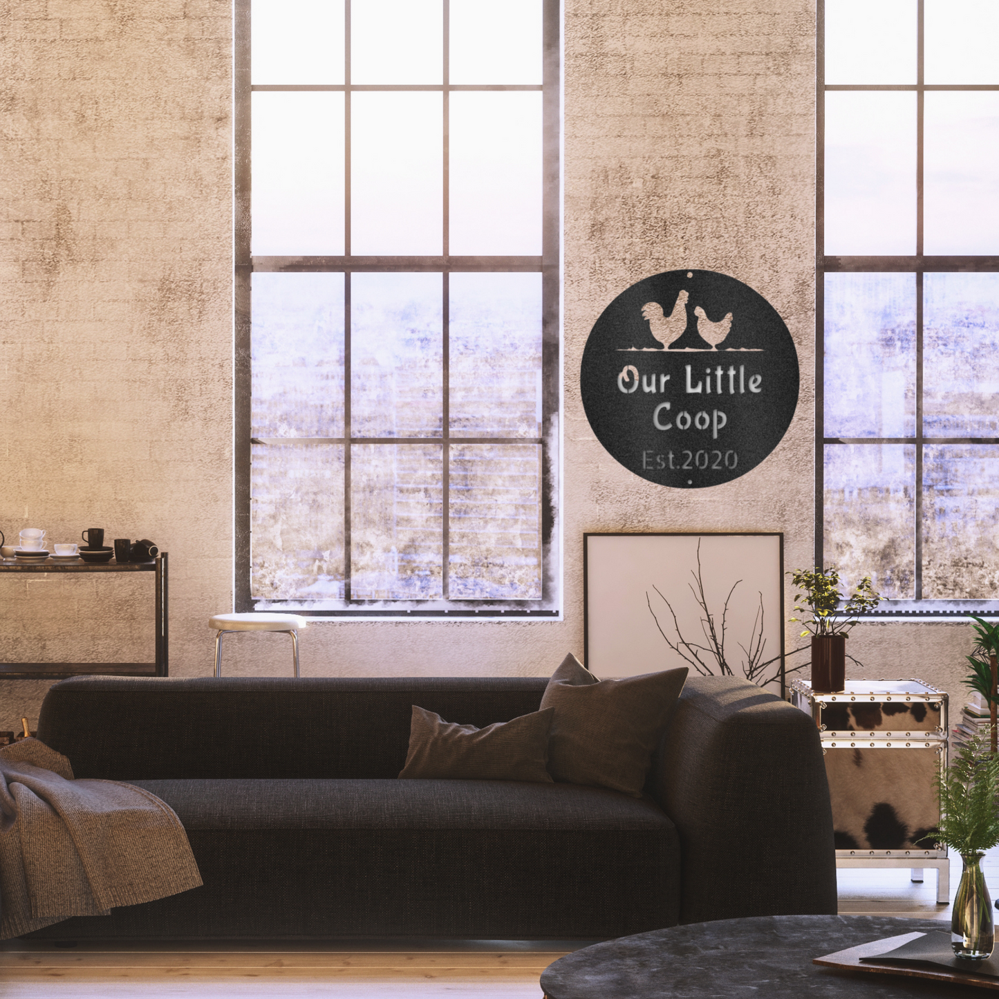 "Our Little Coop" - Personalized Metal Sign - Monogram