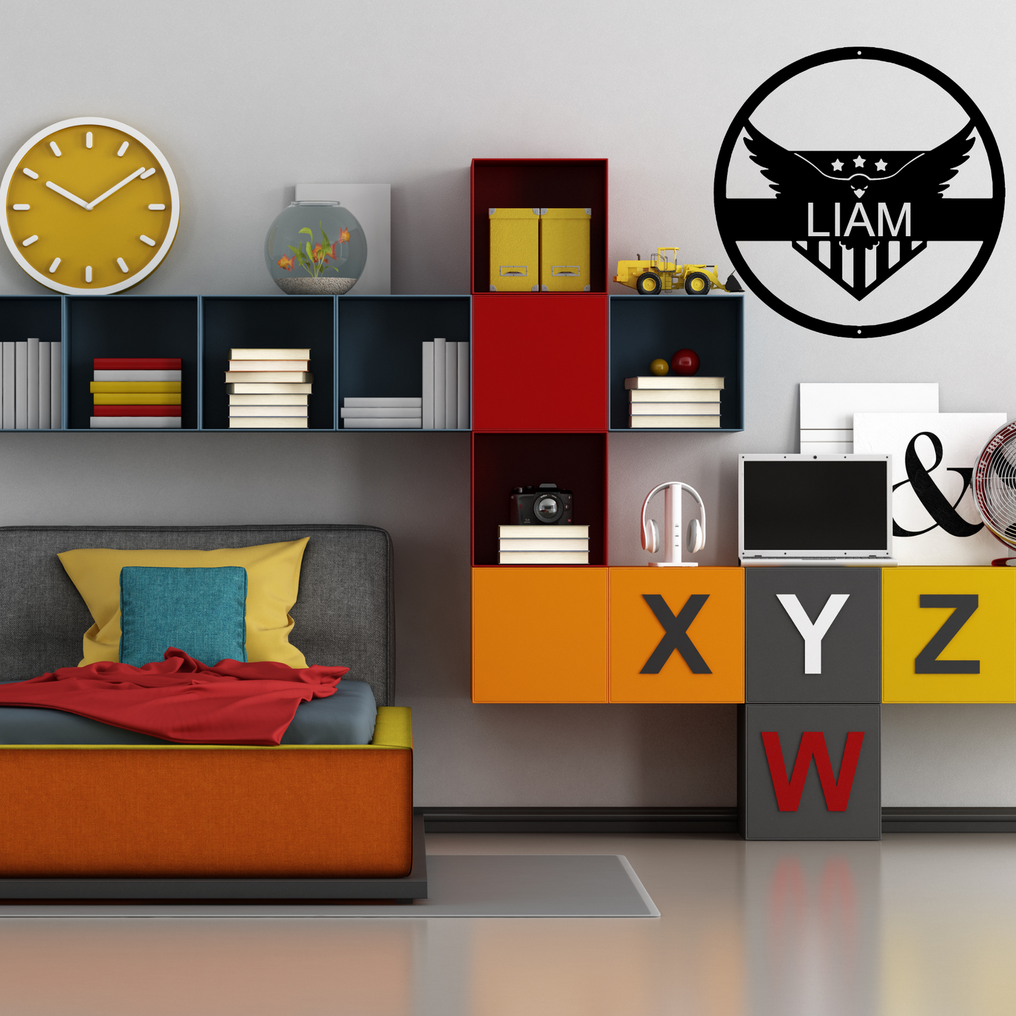 American Eagle - Custom Metal Sign - USA, Patriotic Sign, 4th of July Wreath