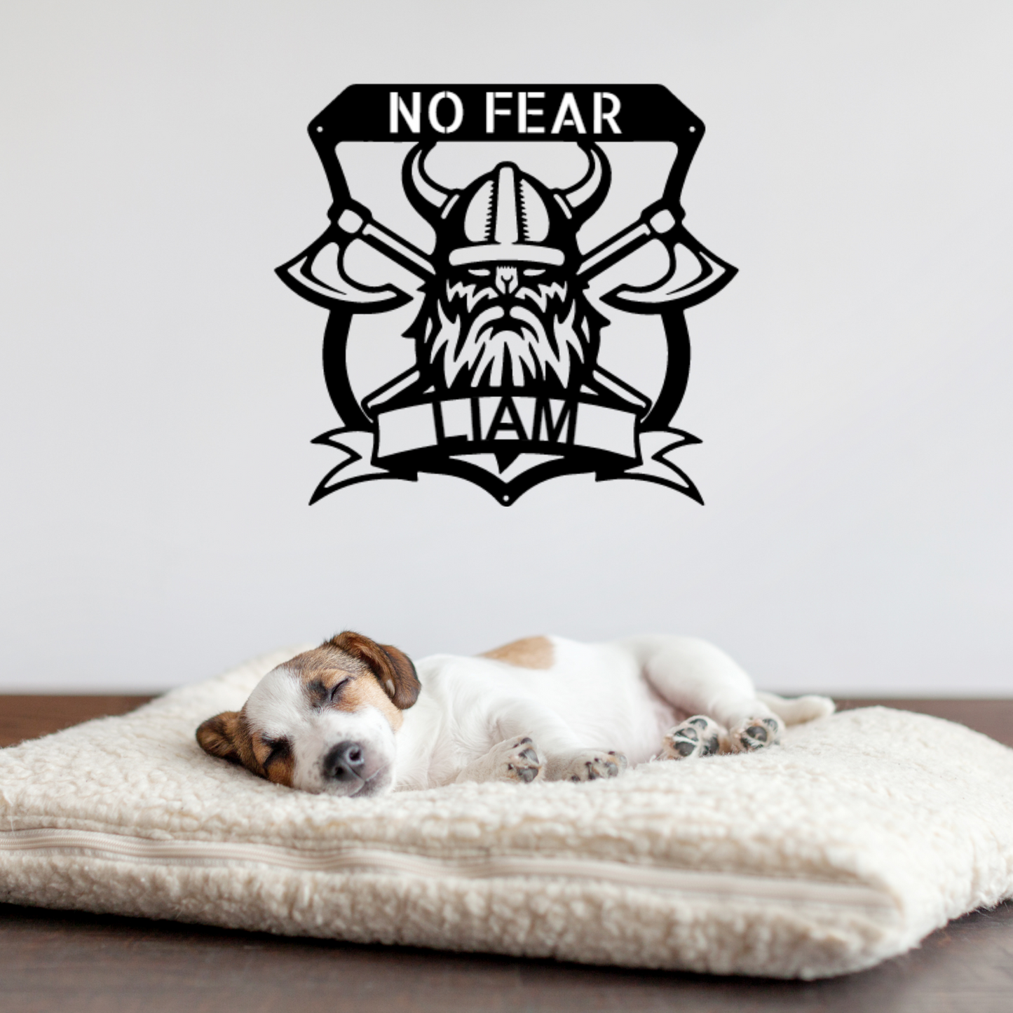 Viking Sign - Personalized Metal Name Sign - Battle Axe Plaque