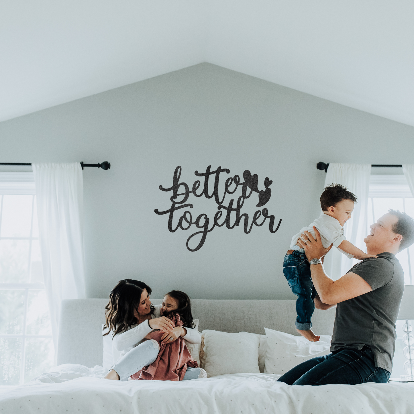 "Better Together" Quote, Custom Metal Word Sign, Metal Wall Art, Wedding Gift, Anniversary Gift