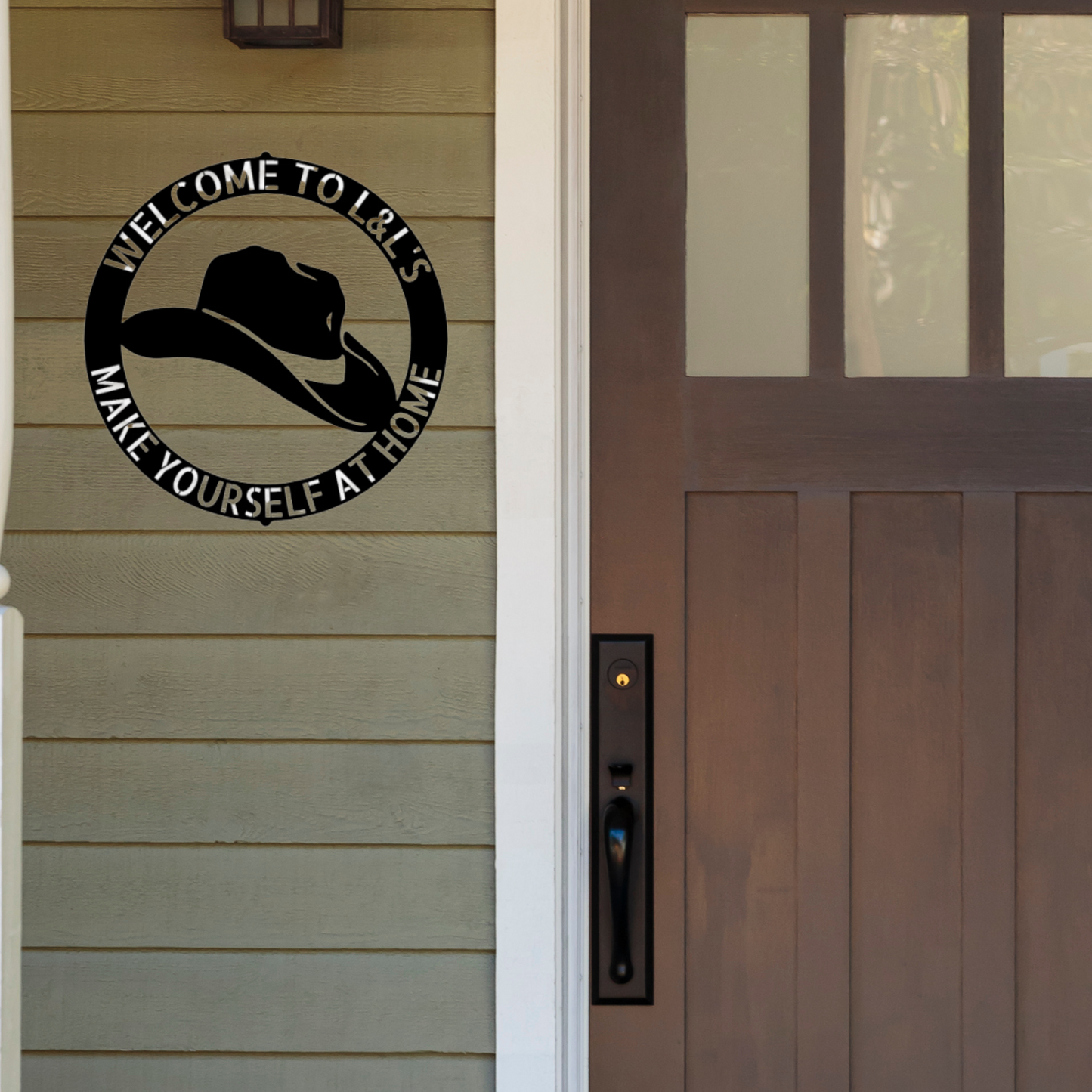 Tipped Cowboy Hat - Custom Metal Sign - Personalized Western Cowboy Decor