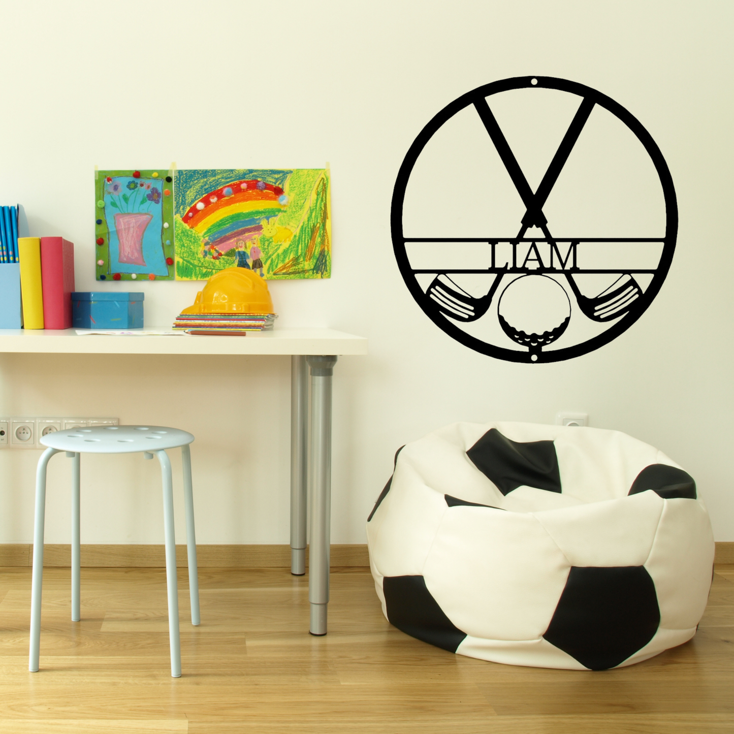 Crossed Clubs - Personalized Golf Sign Personalized Golf Decor, Golf Wall Art, Bar Sign, Metal Golf Sign, Golf Gifts for Men, Man Cave Sign