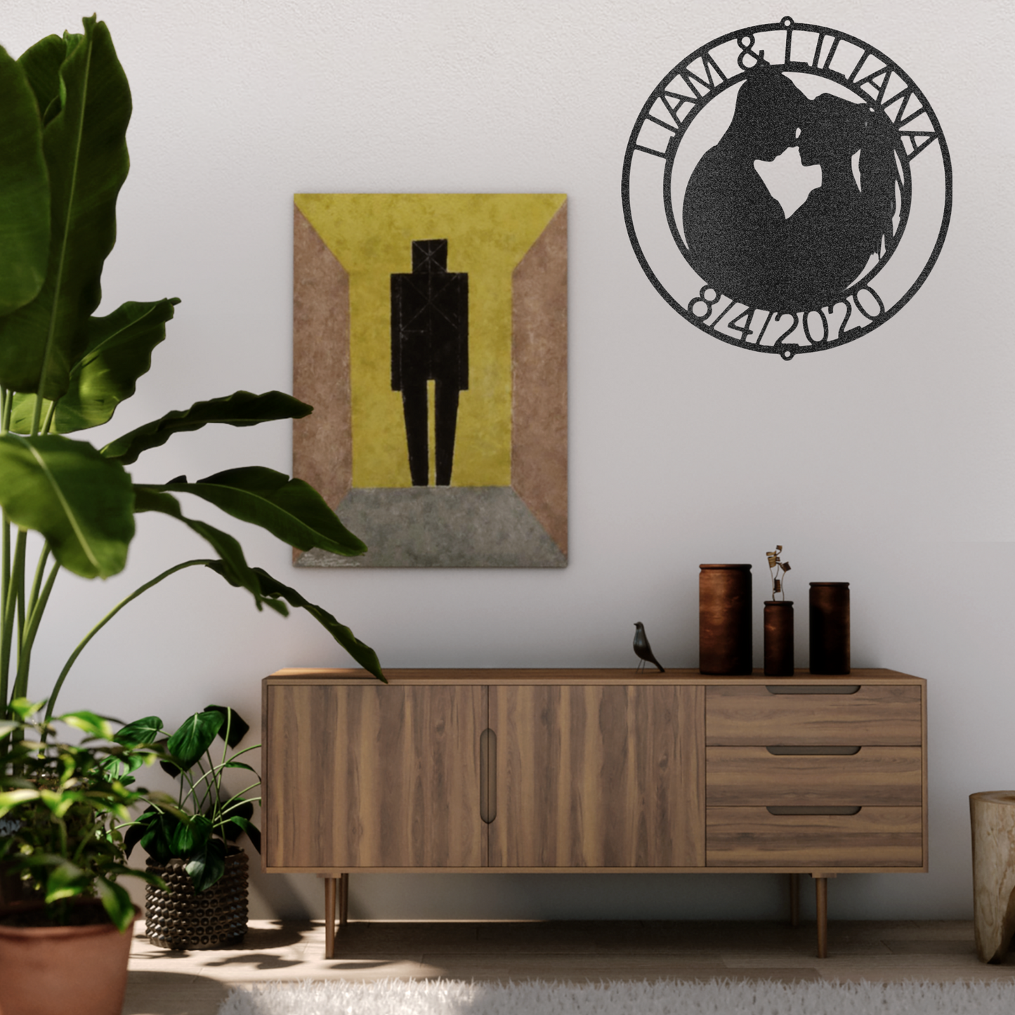 Couples Silhouette Metal Sign, Kiss, Personalized Metal Wall Art, Engagement Gift, Wedding Present, Anniversary Gift, Valentines Gift