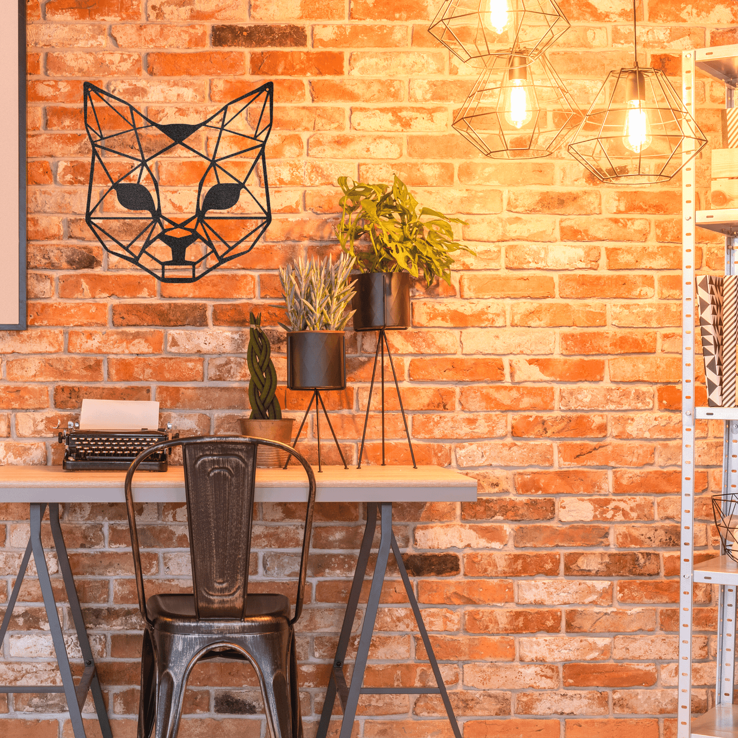 Custom Geometric Cat Sign, Metal Wall Art, Kids Room Decor, Home Decor, Metal Wall Decoration, Farmhouse Decor, Rustic Decor, Nursery Wall Hanger