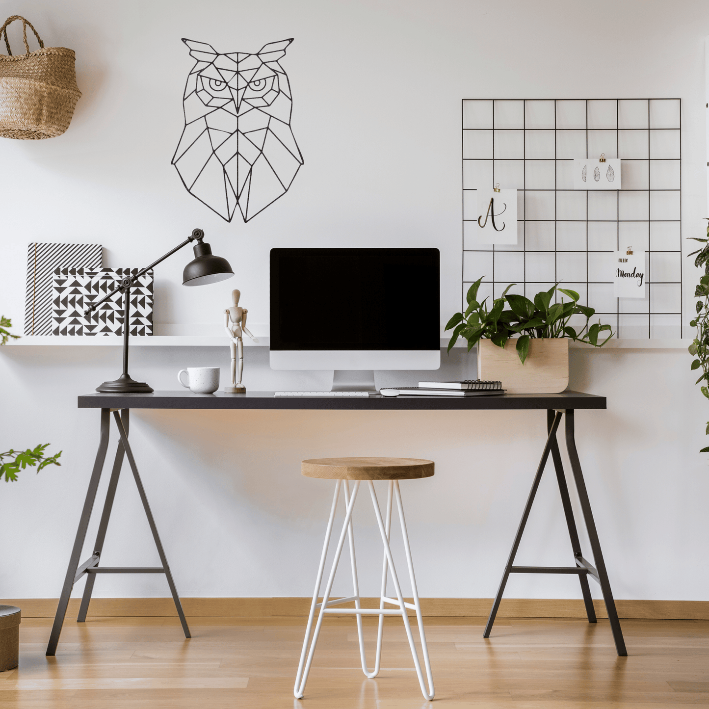 Custom Geometric Owl Sign, Metal Wall Art, Kids Room Decor, Bird Watcher, Metal Wall Decoration, Farmhouse Decor, Rustic Decor, Nursery Wall Hanger