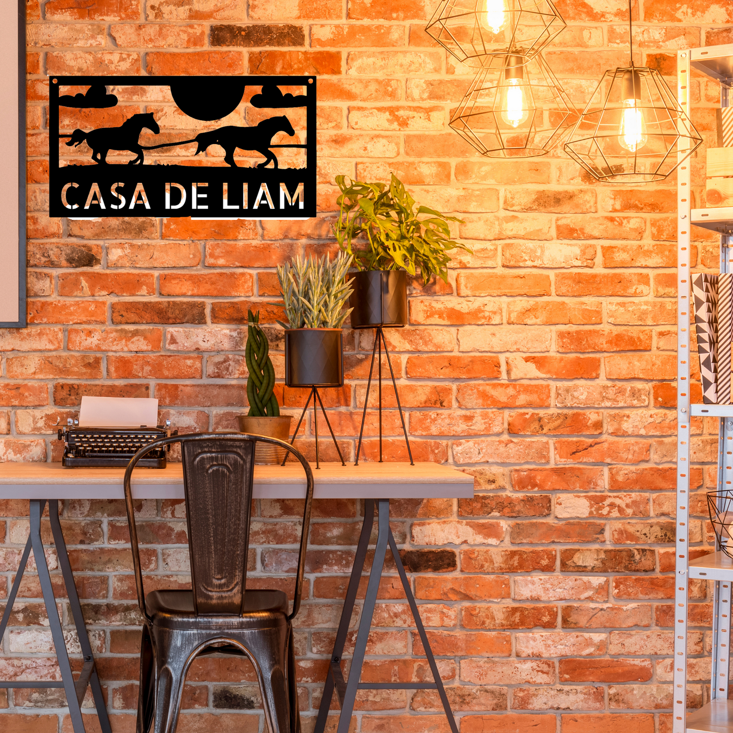 Racing Horses Meta Sign - Barn Sign, Horse Sign, Horse Stall Sign, For Ranch, Stable Décor - Laser Cut Metal Sign