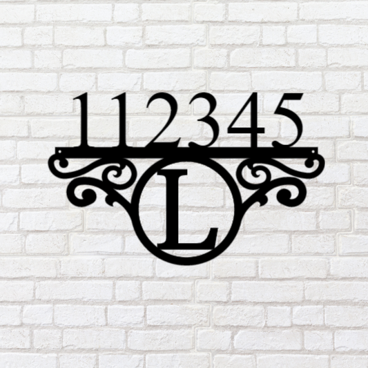 Personalized Initial Address Monogram, Metal Sign, Street Address Sign, Gift for New Homeowners, Metal Wall Art, Custom Porch Sign
