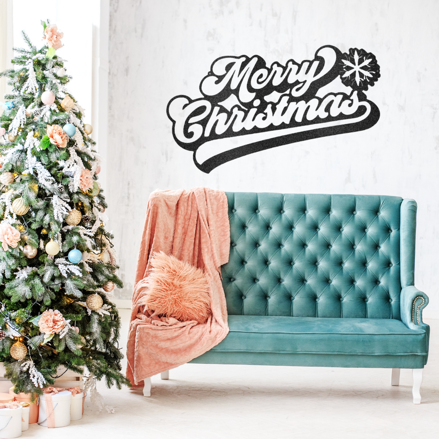 Custom Merry Christmas Metal Wall Sign, Christmas Decor, Custom Holiday Decor, Holiday Gift, Christmas Wreath Door Decor