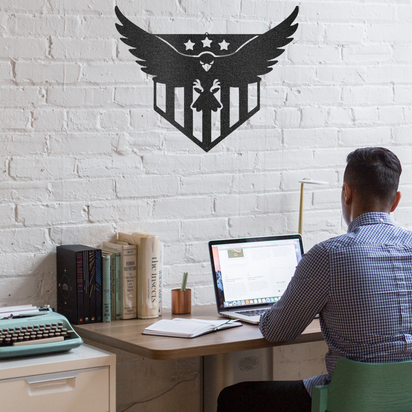 American Eagle - Custom Metal Wall Art - Patriotic Decoration - USA, Patriotic Sign, 4th of July Wreath