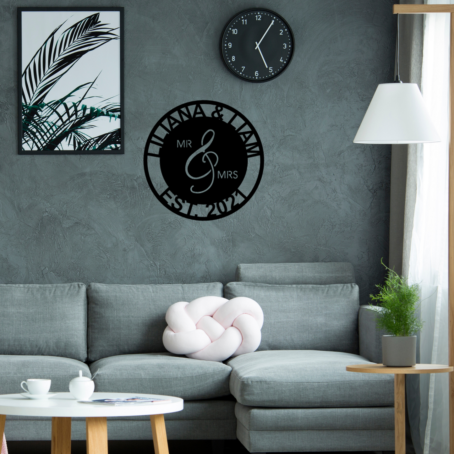 Personalized Mr. and Mrs. Metal Sign with Custom Text, Perfect for an Engagement or Wedding Gift, Home Decor