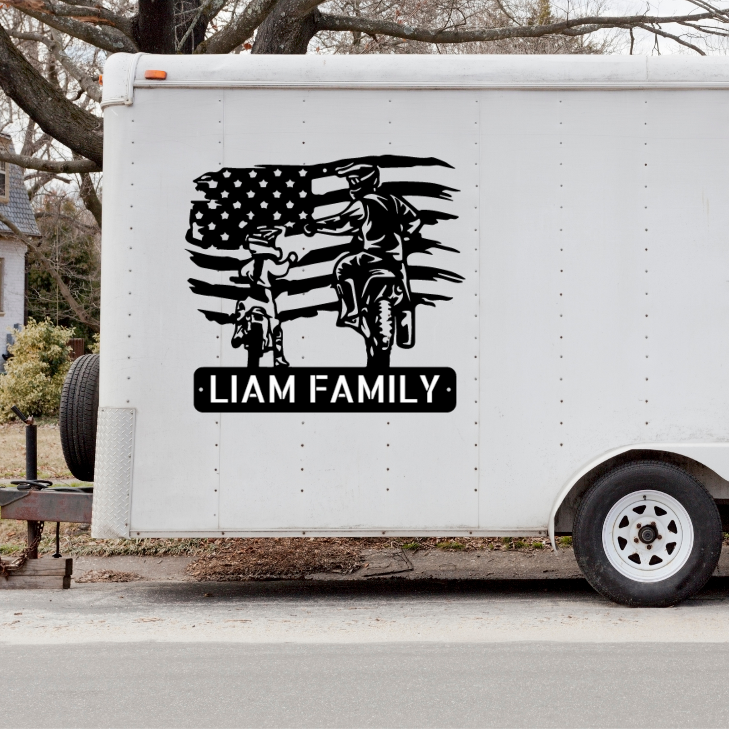 American Motocross - Personalized Metal Dirt Bike Sign - Family Monogram