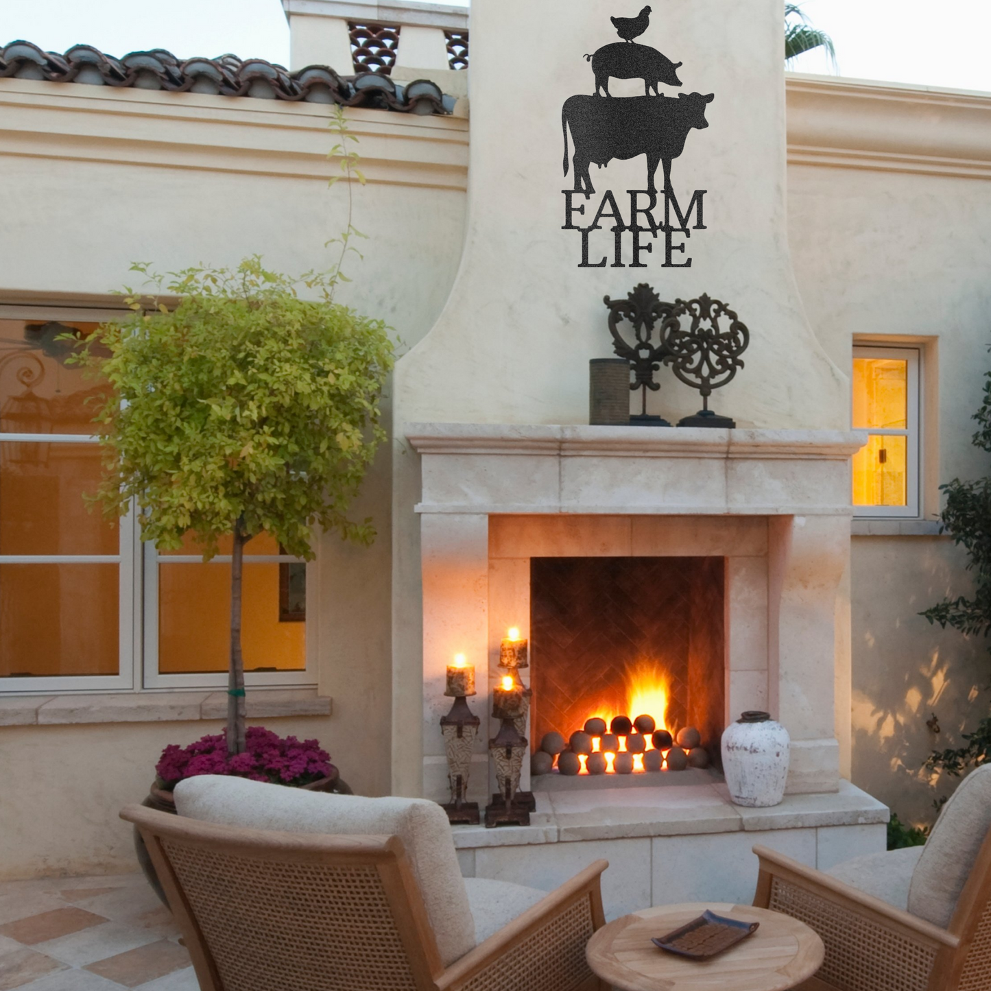 Farm Life - Custom Metal Farm Sign - Chicken, Pig, Cow, Family Farm, Metal Sign For Farmer, Ranch Sign, Farmhouse Wall Art, Family Name Metal Sign