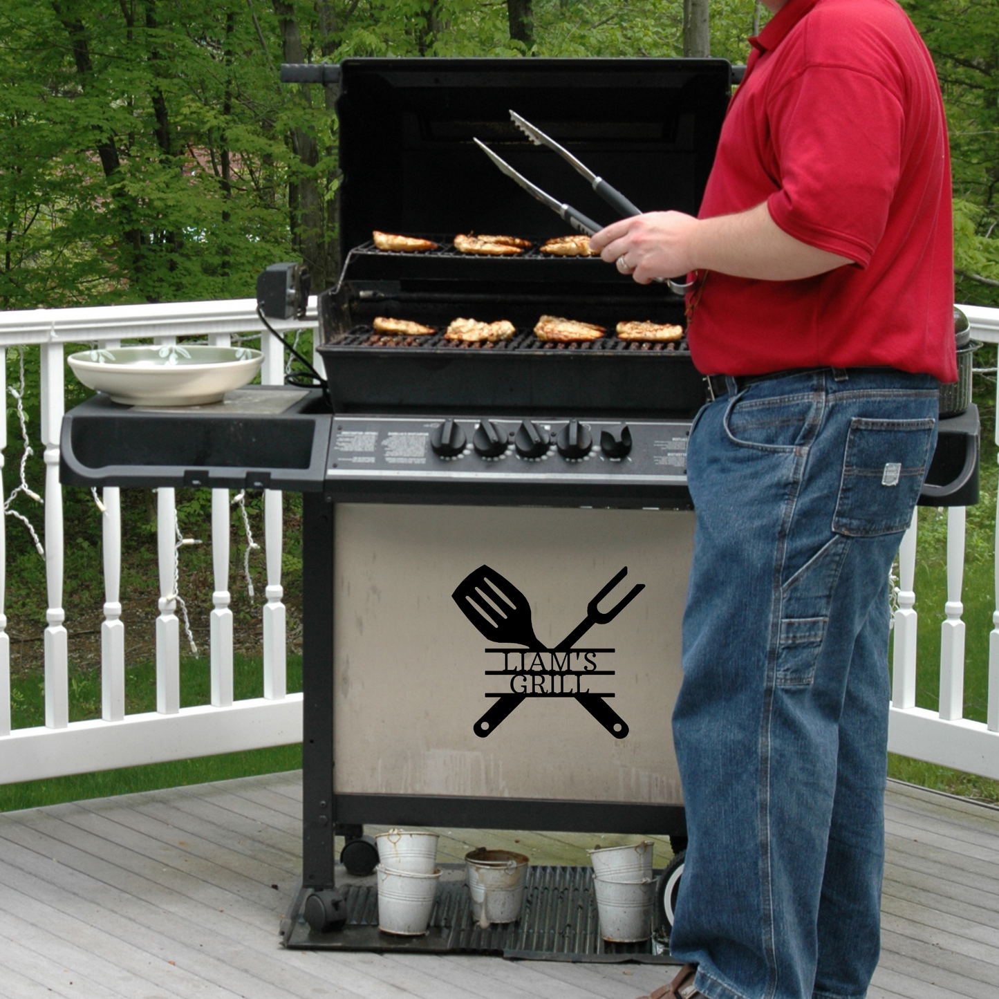 Personalized Grilling Utensils Metal Sign, BBQ Sign, Gill Sign, Metal BBQ Sign, Kitchen Decor, Housewarming Gift, Metal Sign for Patio, Backyard