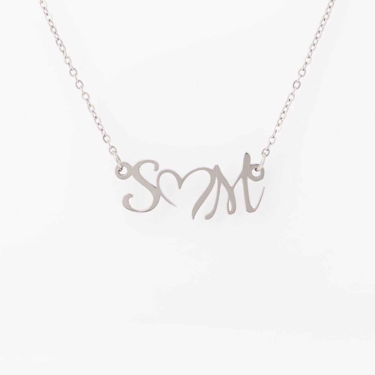Initials + Heart - Custom Name Necklace - Liliana and Liam