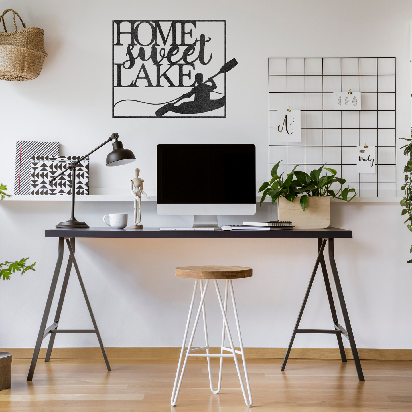 Lake Life Metal Sign, Home Sweet Lake, Kayaking Metal Wall Art, Lodge Decor, Cabin Decor, Lake House Decor