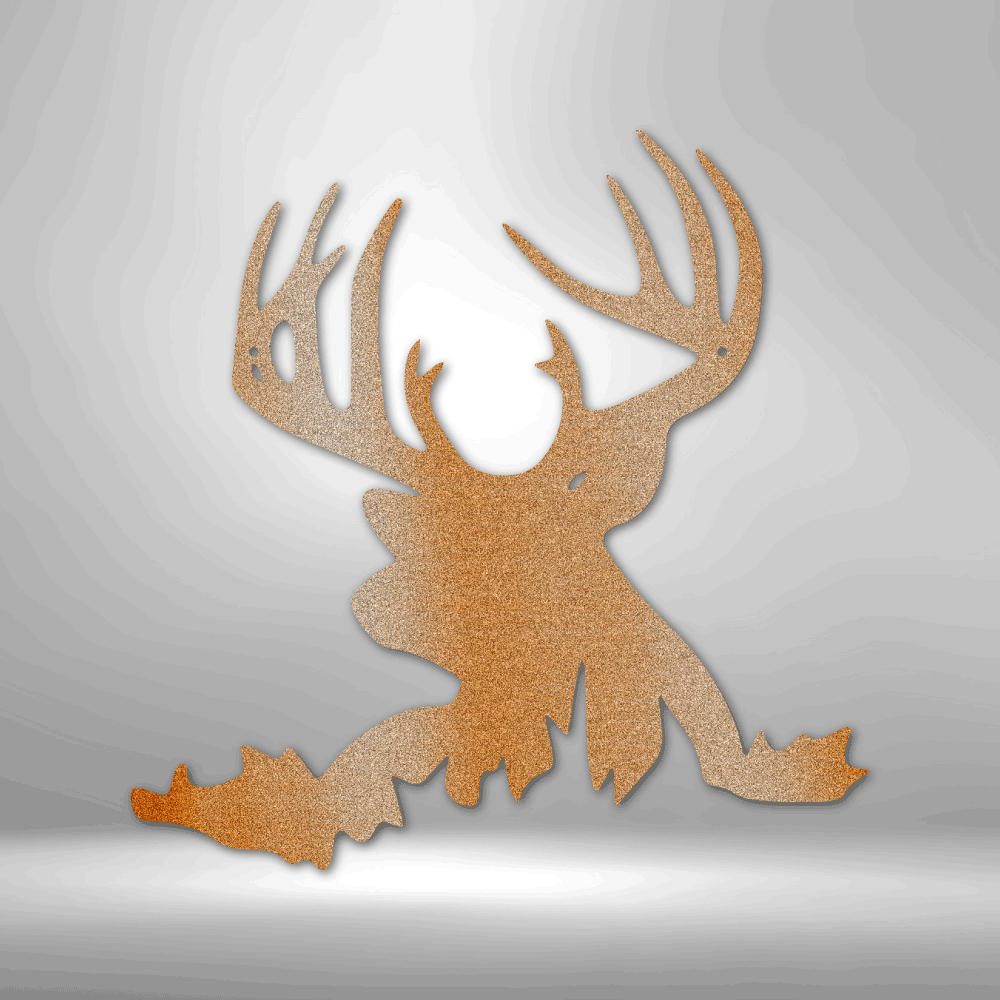 Rugged Deer Head - Custom Hunting Metal Sign- Hunting and Fishing Decor, Lake House Sign, Cabin Sign