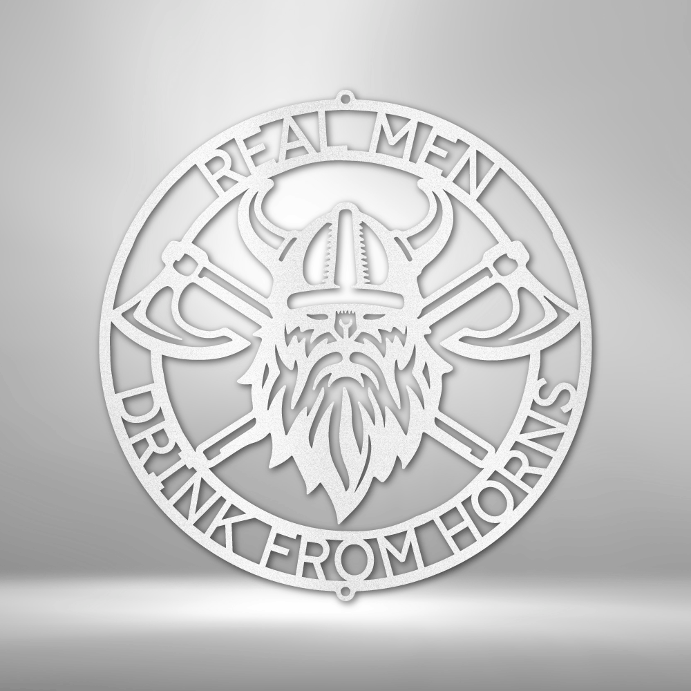 Viking Sign - Personalized  Metal  Name Sign - Battle Axe Ring Monogram