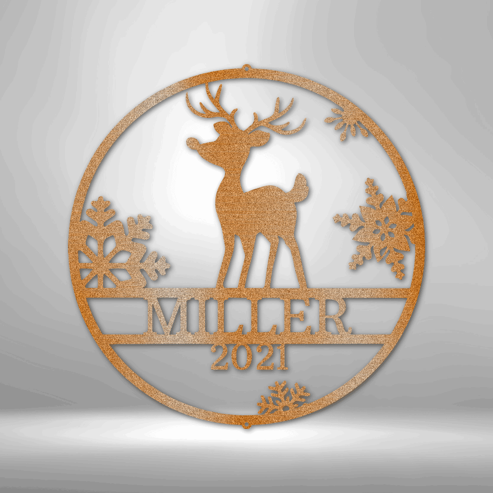 Personalized Rudolph Christmas Metal Wall Sign, Christmas Decor, Custom Holiday Decor, Custom Name Sign, Holiday Gift