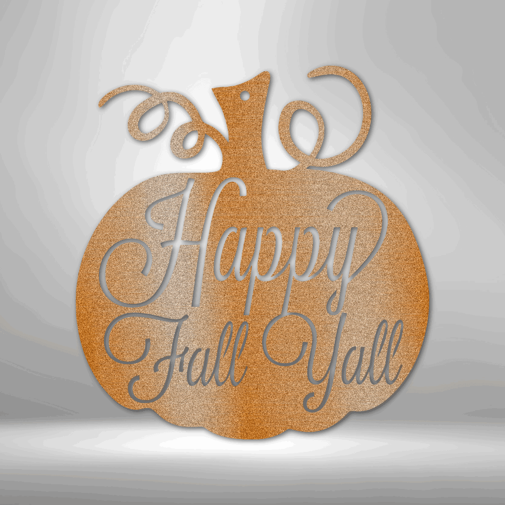 Happy Fall Yall, Fall Pumpkin Sign, Metal Pumpkin Monogram, Fall Decor, Fall Door Hanger, Custom Name Sign, Fall Wreath, Fall Harvest