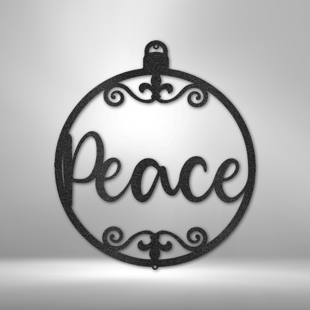 Peace Ornament, Christmas Metal Wall Sign, Christmas Decor, Custom Holiday Decor, Holiday Gift, Christmas Wreath Door Decor