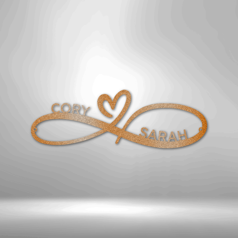 Personalized Infinite Love - Metal Sign - Valentine's Day Gift, Anniversary Gift or Wedding Gift Idea