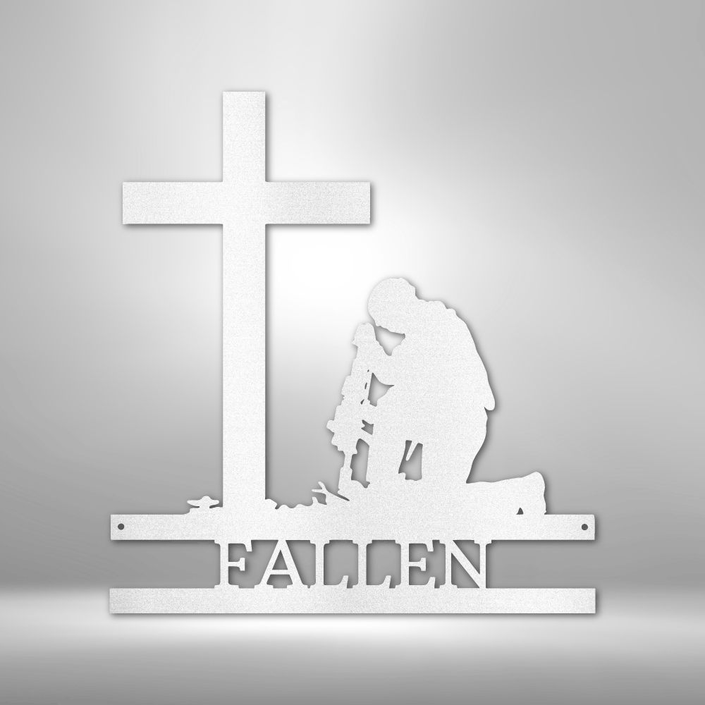 Kneeling Soldier - Custom Metal Sign - In Loving Memory, Until We Meet Again, Soldier Memorial Gift, Soldier Remembrance