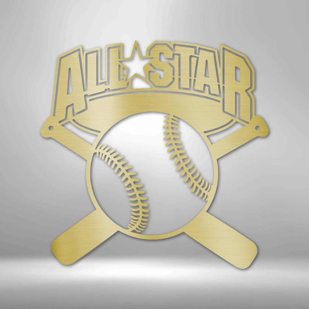 All-Star - Custom Metal Baseball Sign -  Playroom Sign, Gift for Baseball Player
