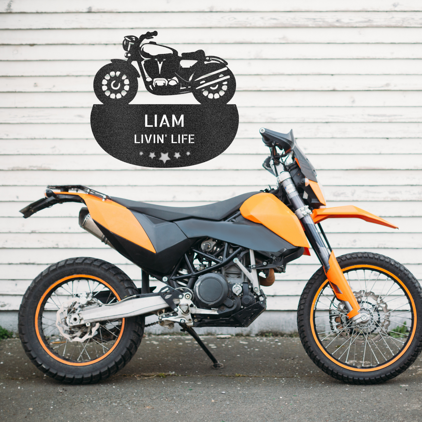 Motorcycle Sign - Personalized Metal Sign - Bike Plaque Monogram - Rubber to the Road - Gift for Biker, Gift for Rider, Bike Shop Sign