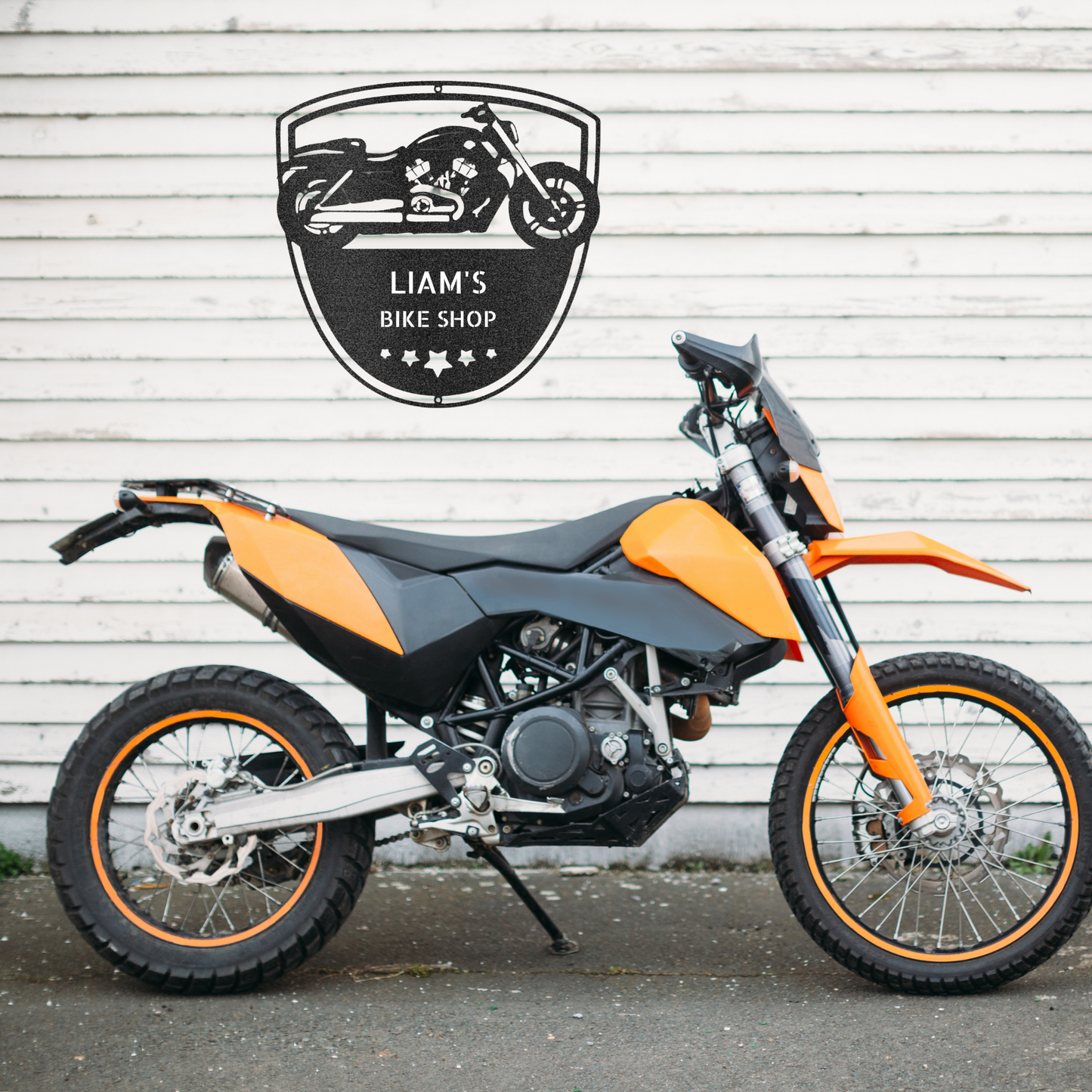 Motorcycle Sign - Personalized Metal Sign - Biker Monogram - Never Stop Riding - Gift for Biker, Gift for Rider, Bike Shop Sign