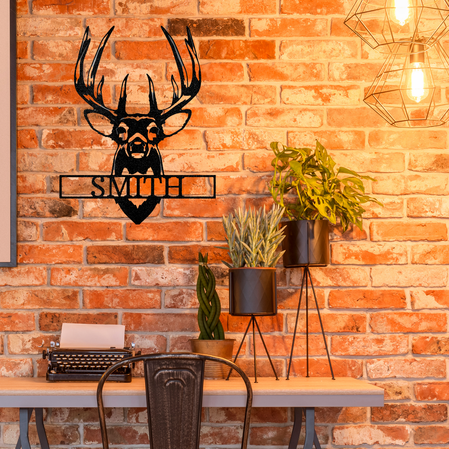 Mounted Buck Monogram Sign - Personalized Hunting Metal Sign - Hunting and Fishing Decor, Lake House Sign, Cabin Sign