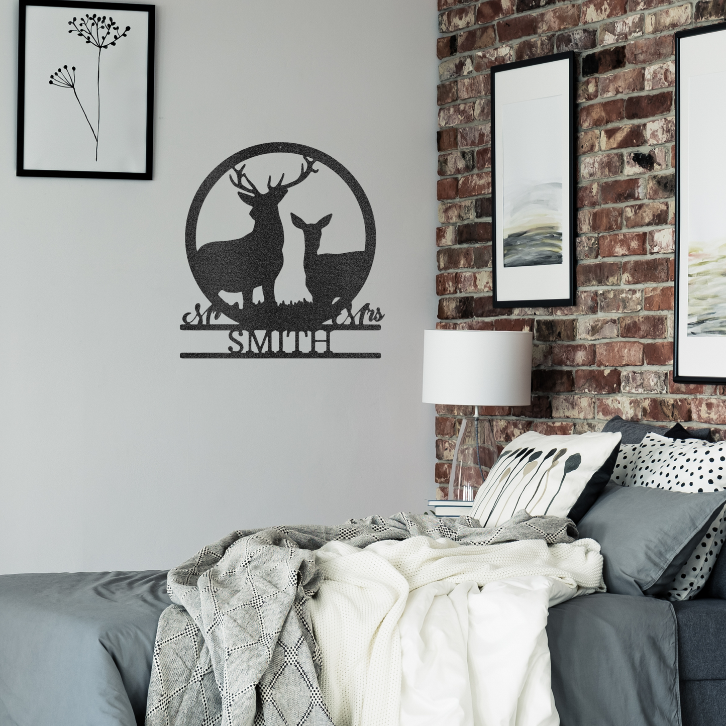 Mr. and Mrs. Deer Metal Sign - Hunting and Fishing Decor, Lake House Sign, Cabin Sign