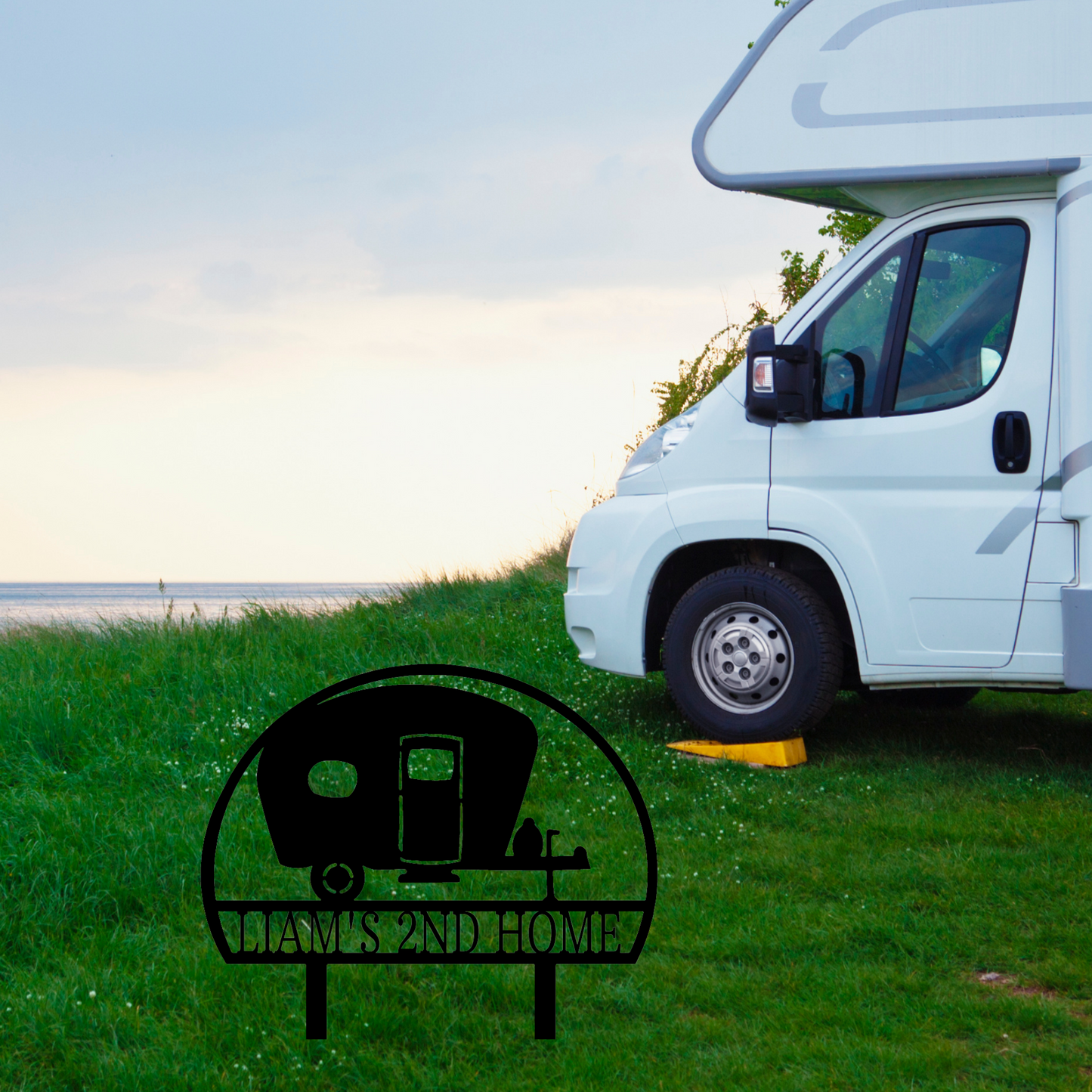 Camper Metal Yard Sign, Airstream, RV Sign, Camper Sign, Campsite Flag, RV Flag Hanging, RV Hanging Sign, Personalized RV Sign, Monogram