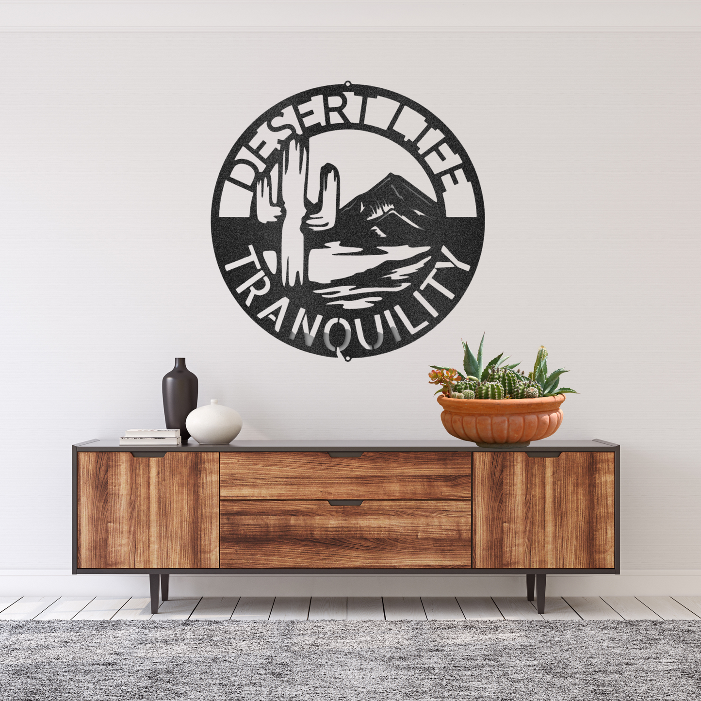 Personalized Desert Life Monogram, Cactus Custom Metal Sign, Metal Wall Sign, Airbnb Home Decor, Metal Desert Wall Art, Western Theme Sign