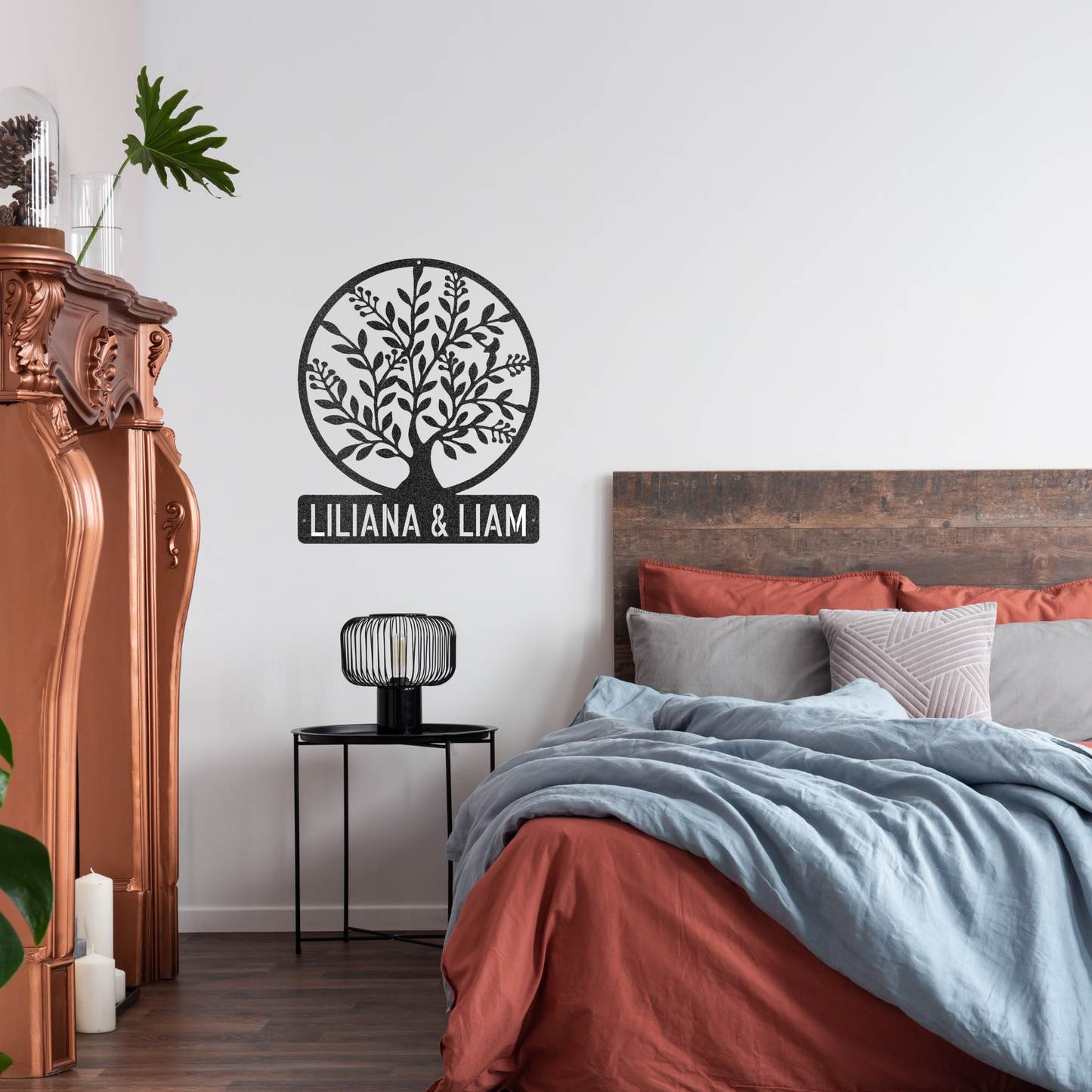 Family Tree Wall Art - Custom Metal Sign - Simple Custom Text Banner