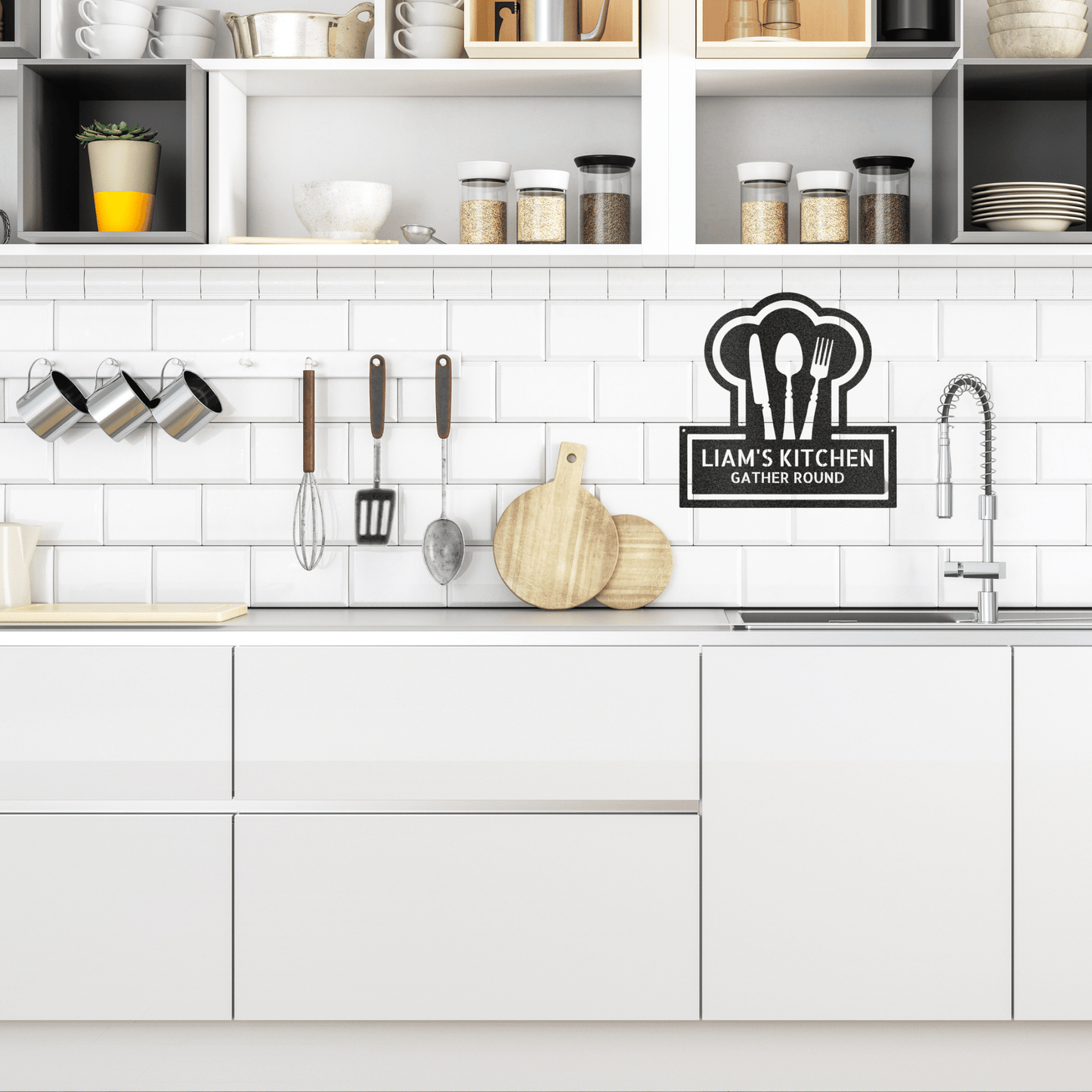 Personalized Kitchen Cook’s Hat Monogram, Kitchen Art, Personalized Kitchen Sign, Kitchen Decor, Metal Sign for Kitchen, Gift for Cook