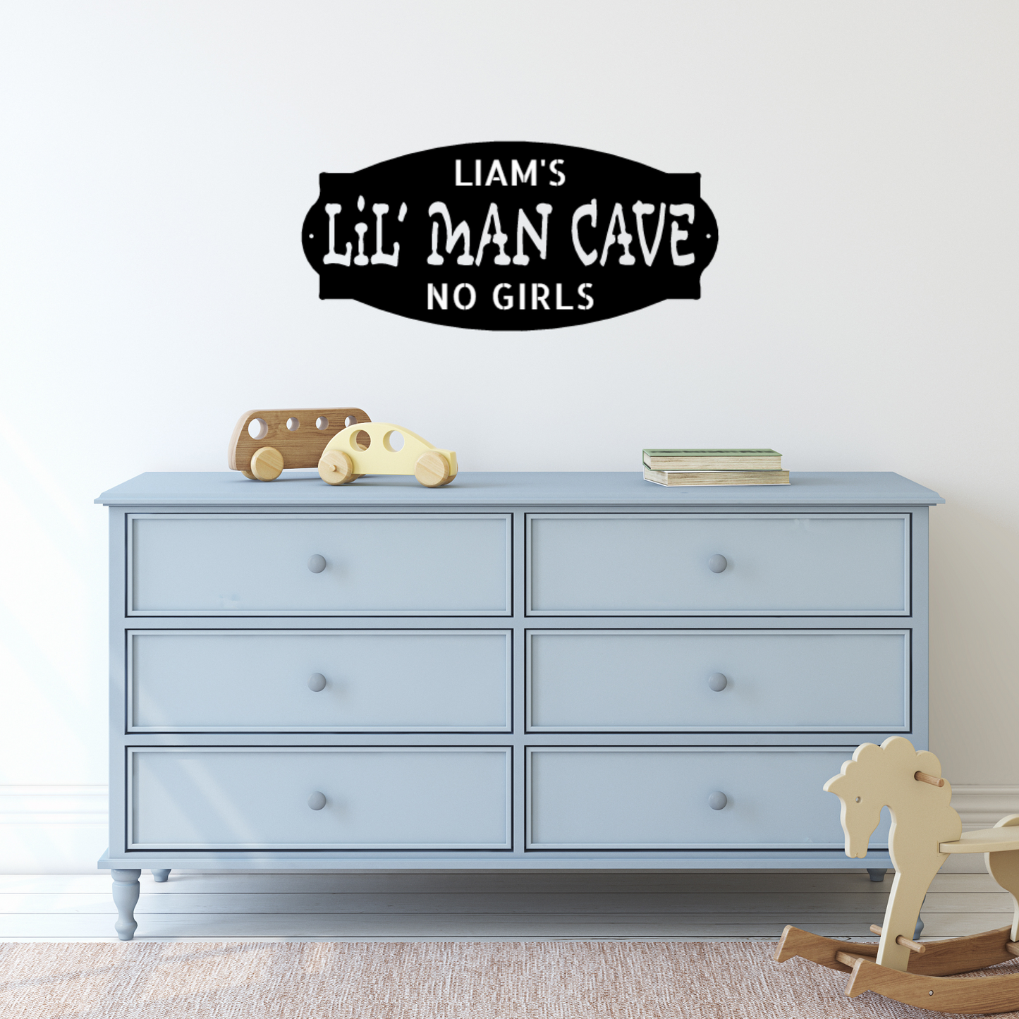 Personalized Little Man Cave Metal Sign, Boys Nursery Decor, Boy Room Decor, Man Cave Sign, Toddler Room Decor