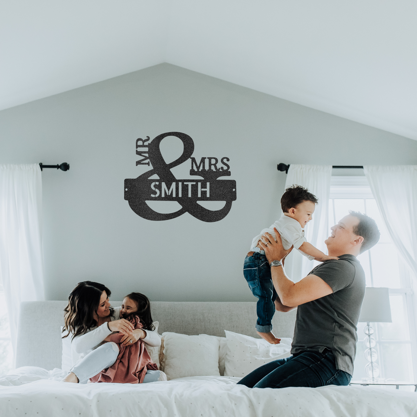 Personalized Mr. and Mrs. Monogram, Bold, Family Name Sign, Metal Wall Decor, Housewarming Gift, Metal Monogram Sign, Wedding Gift, Anniversary Gift