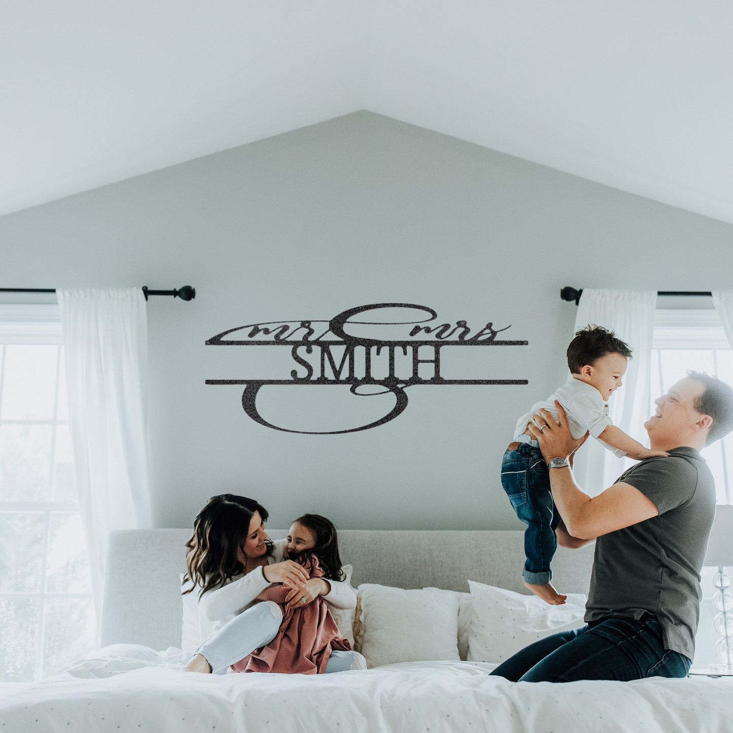 Personalized Mr. and Mrs. Monogram, Fancy Family Name Sign, Metal Wall Decor, Housewarming Gift, Metal Monogram Sign, Wedding Gift, Anniversary Gift