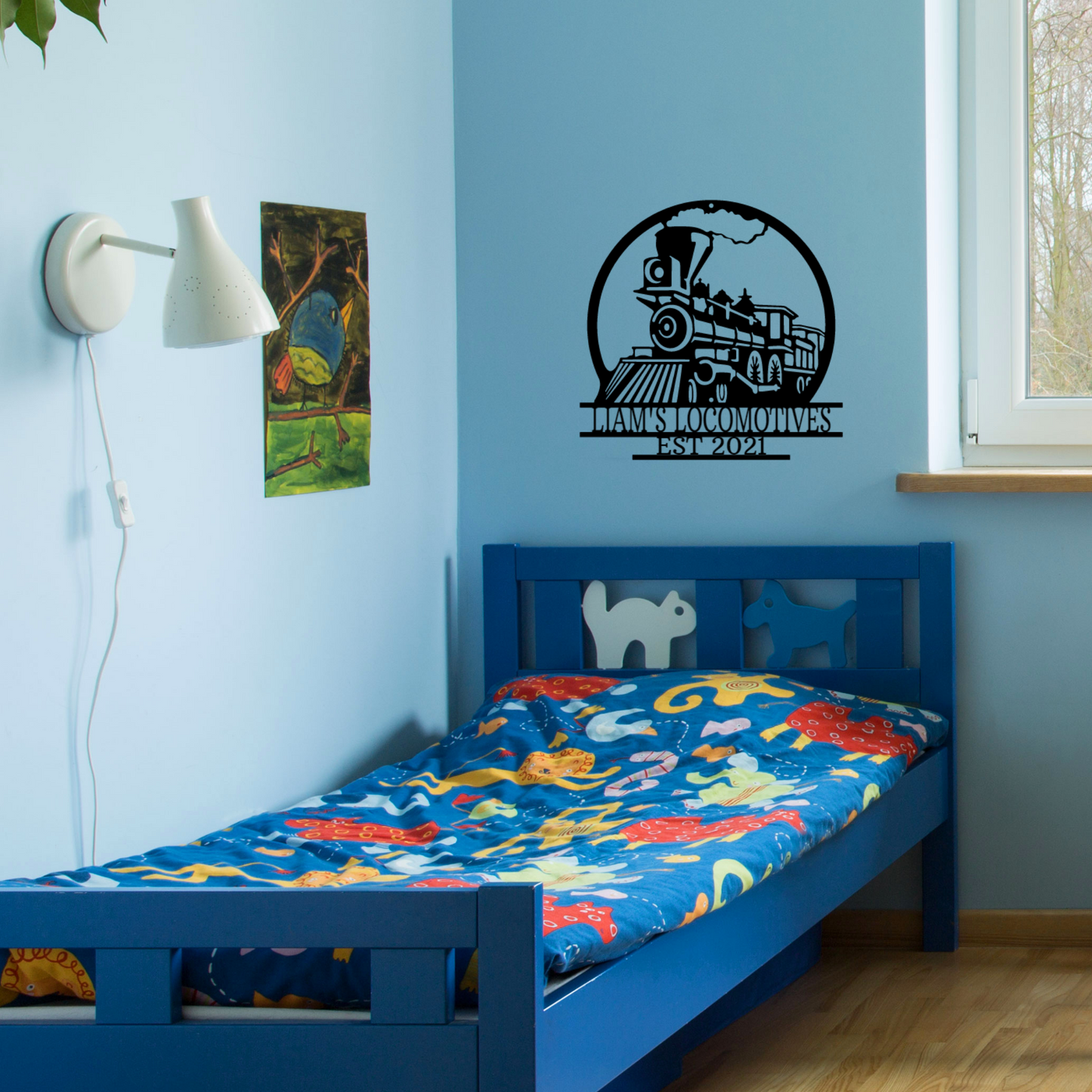 Train Sign - Personalized Metal Name Sign - Old Fashion Train Monogram