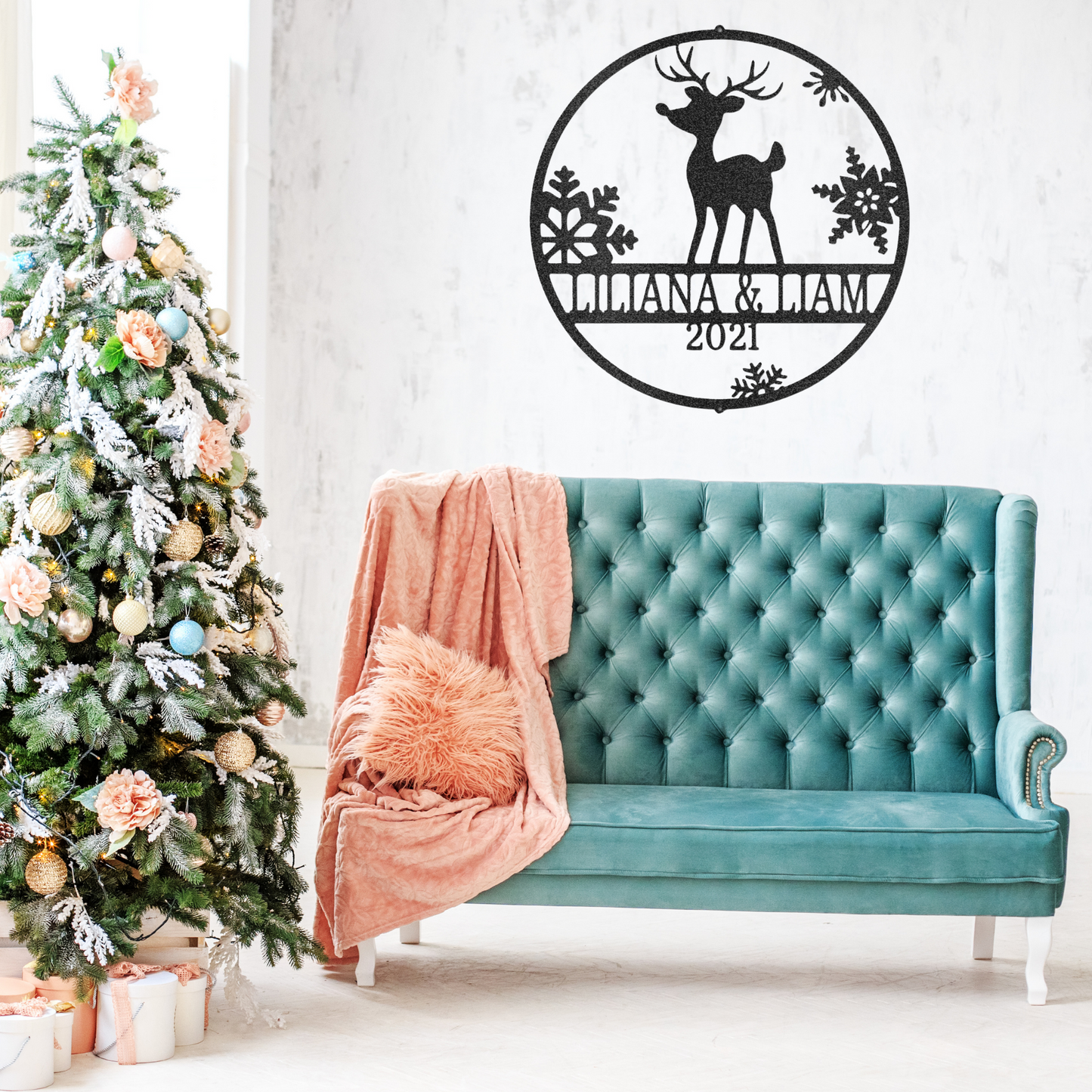 Personalized Rudolph Christmas Metal Wall Sign, Christmas Decor, Custom Holiday Decor, Custom Name Sign, Holiday Gift