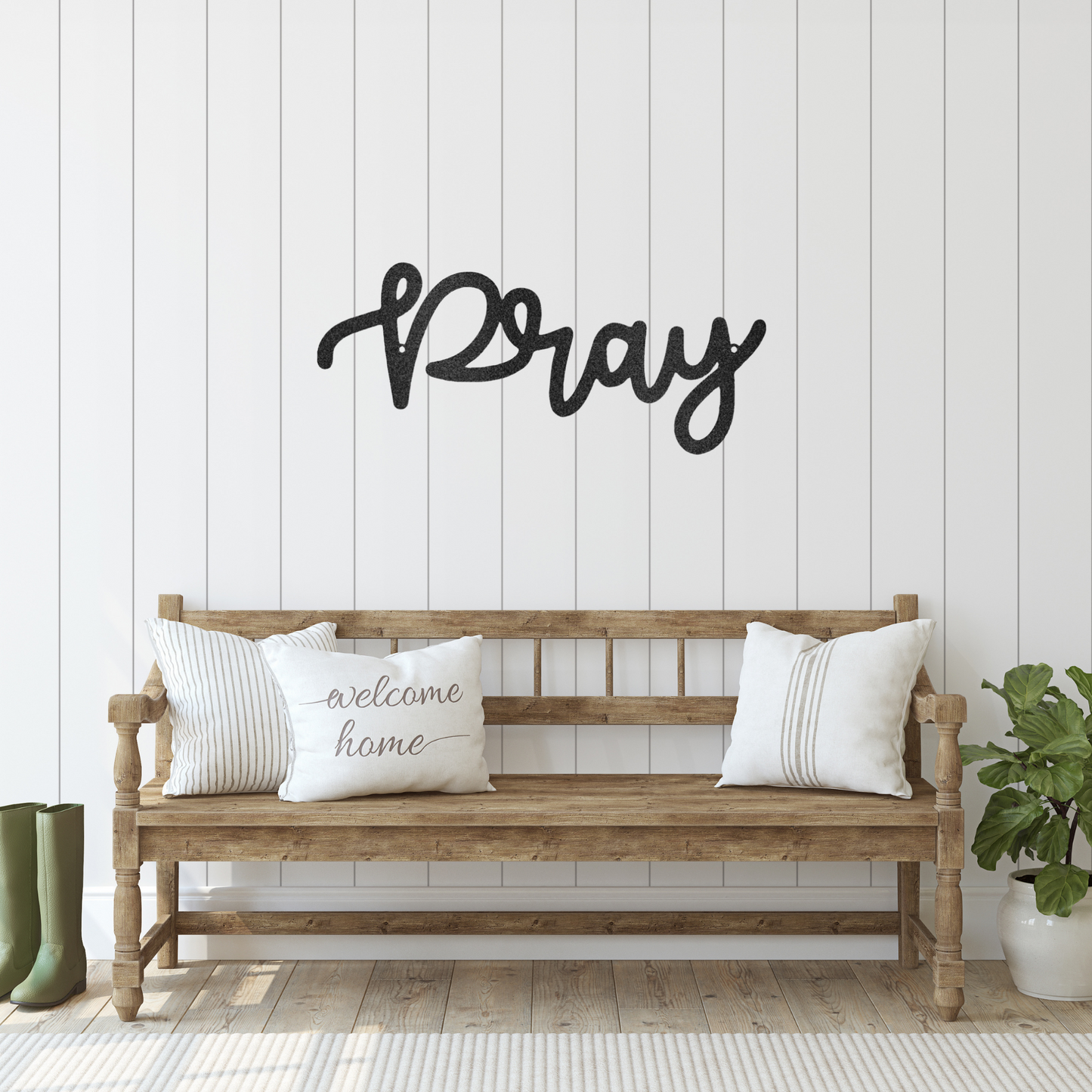 Pray - Custom Metal Sign - Christian Metal Wall Art, Christian Artwork