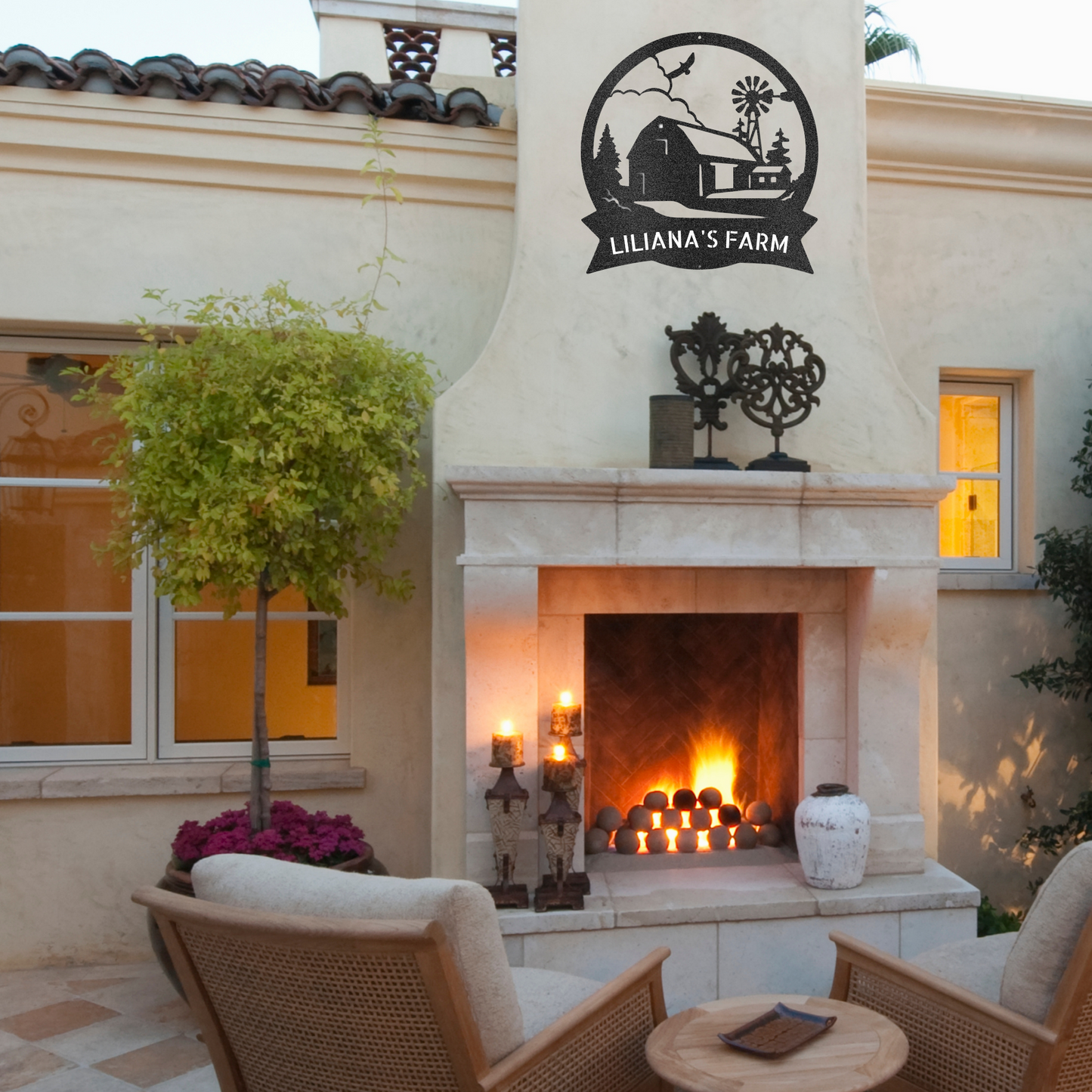 Homestead Sign with Barn - Metal Farm Sign - Classic Farm, Family Farm, Ranch Sign, Family Name Metal Sign