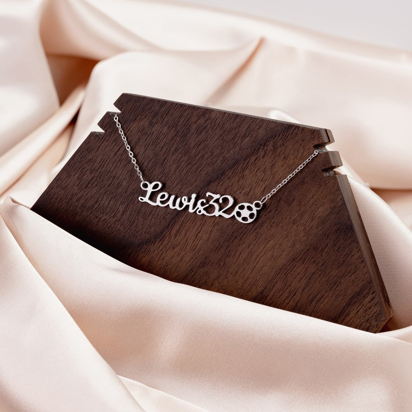 Sports Necklace + Soccer Ball - Custom Name Necklace - Liliana and Liam