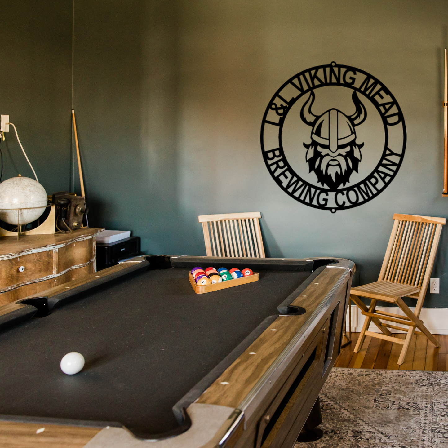 Viking Sign - Personalized Metal Name Sign - Ring Viking Monogram