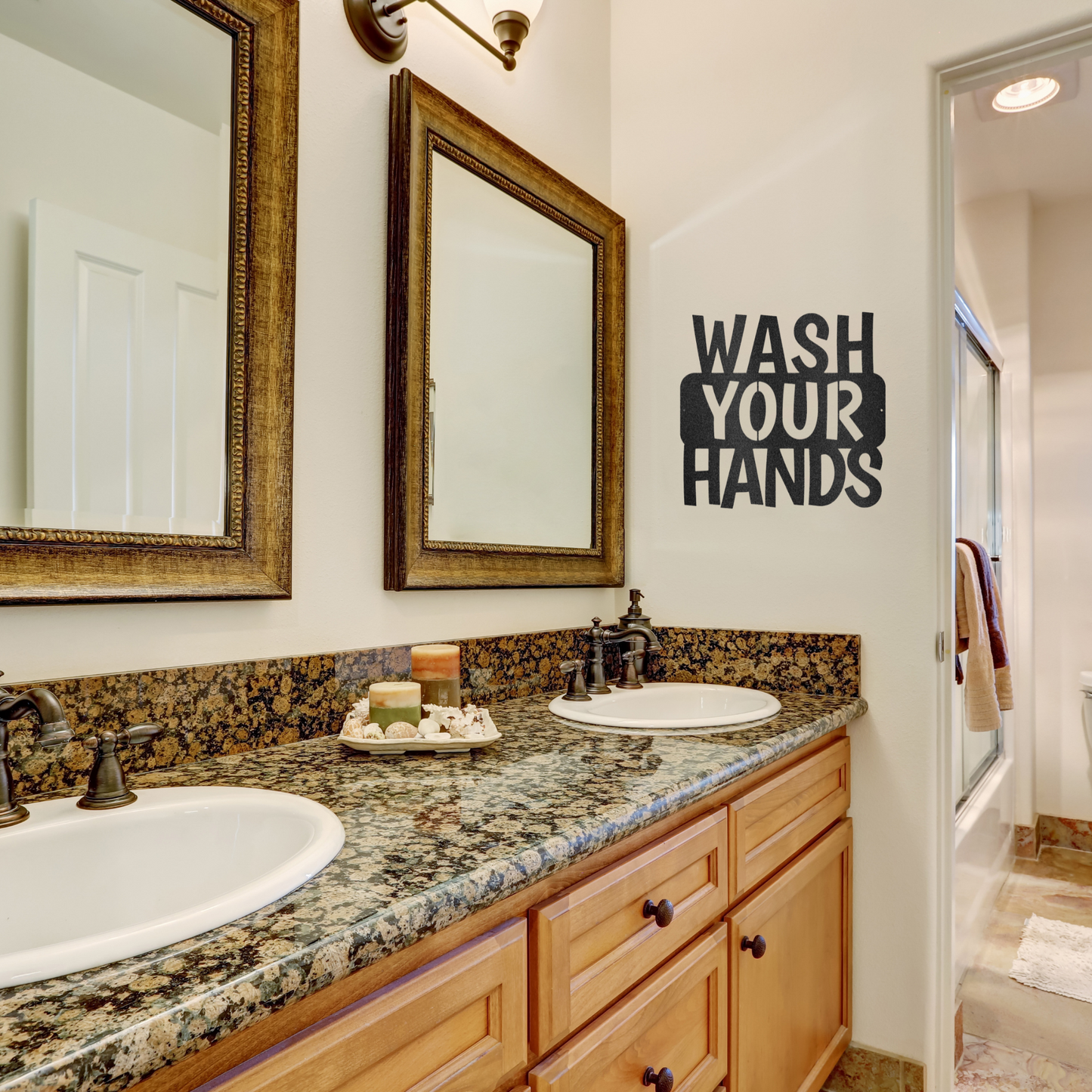 Wash Your Hands Quote, Bathroom sign,  Modern bathroom, Farmhouse Decor, Custom Metal Sign, Indoor Outdoor Steel Wall Sign