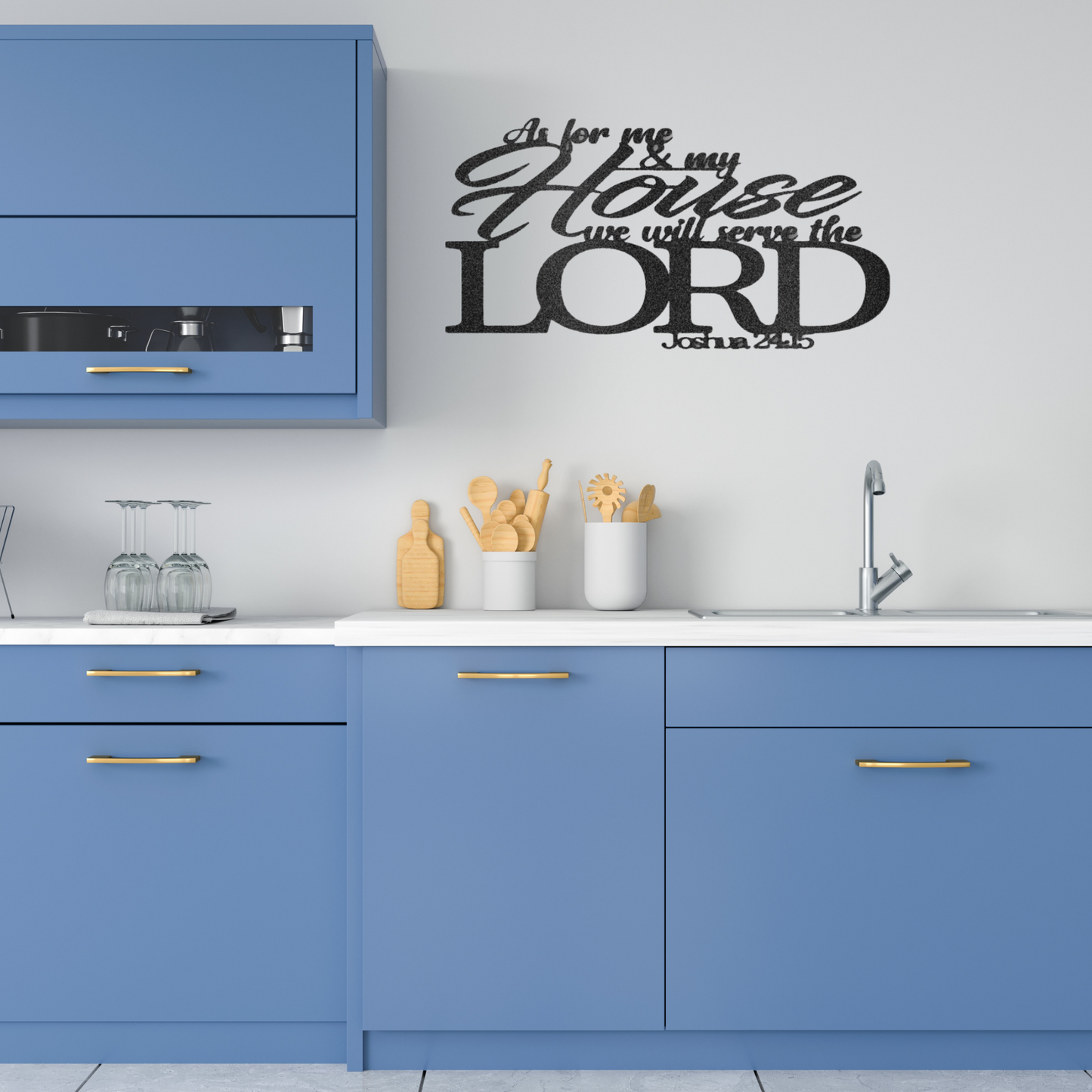 "...We Will Serve the Lord" Joshua 24:15, Steel Sign, Bible Verse Wall Decor, Christian, Scripture Wall Art, Bible Verse Sign